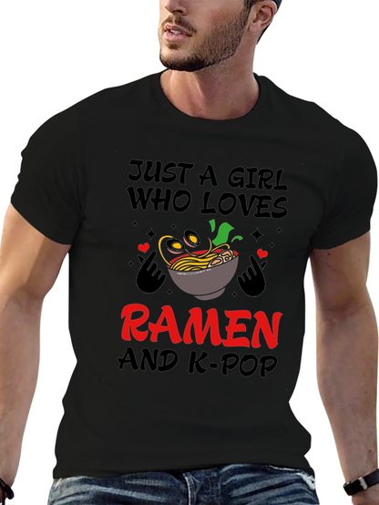 Camiseta Negra: Ramen y K-Pop