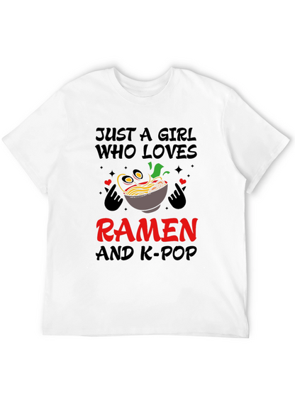 Camiseta Negra: Ramen y K-Pop