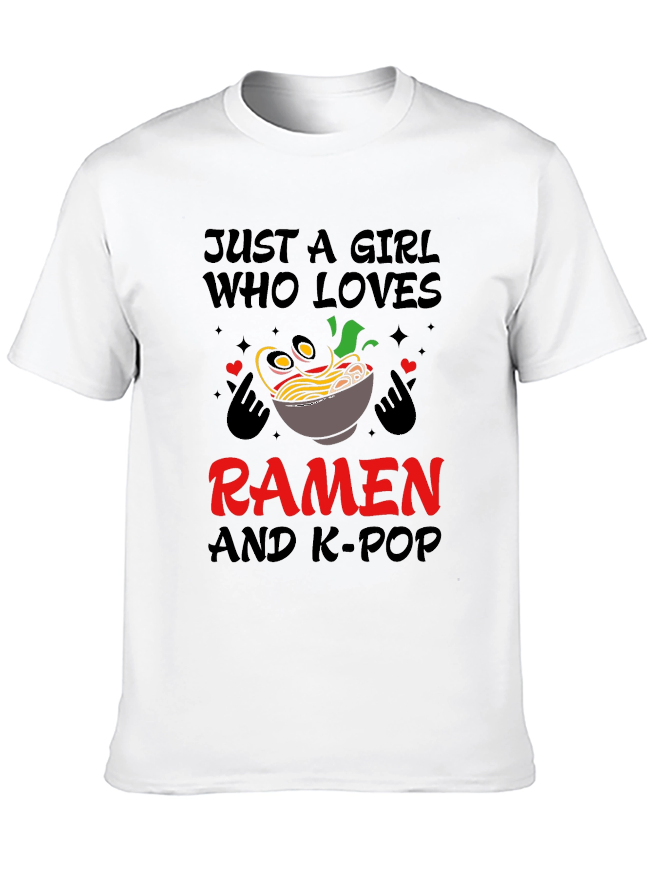 Camiseta Negra: Ramen y K-Pop