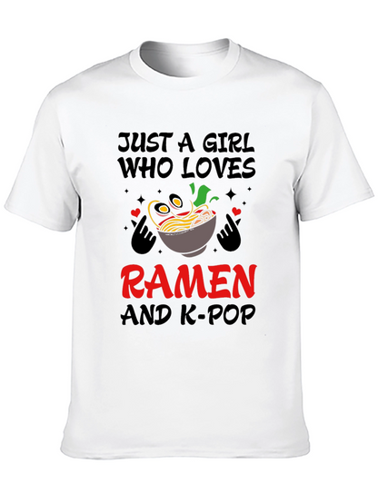 Camiseta Negra: Ramen y K-Pop