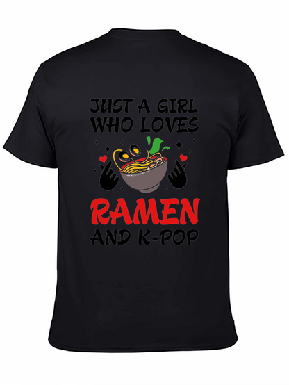 Camiseta Negra: Ramen y K-Pop