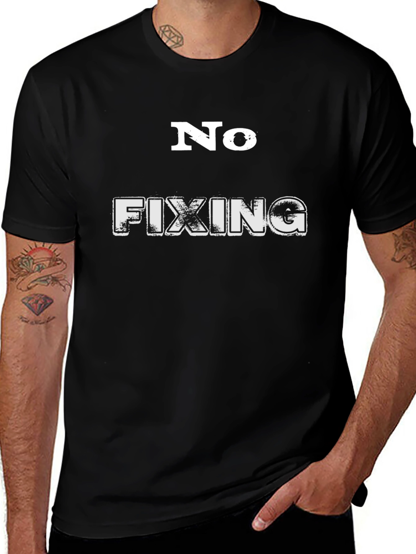 Camiseta Hombre Negra No Fixing Informal