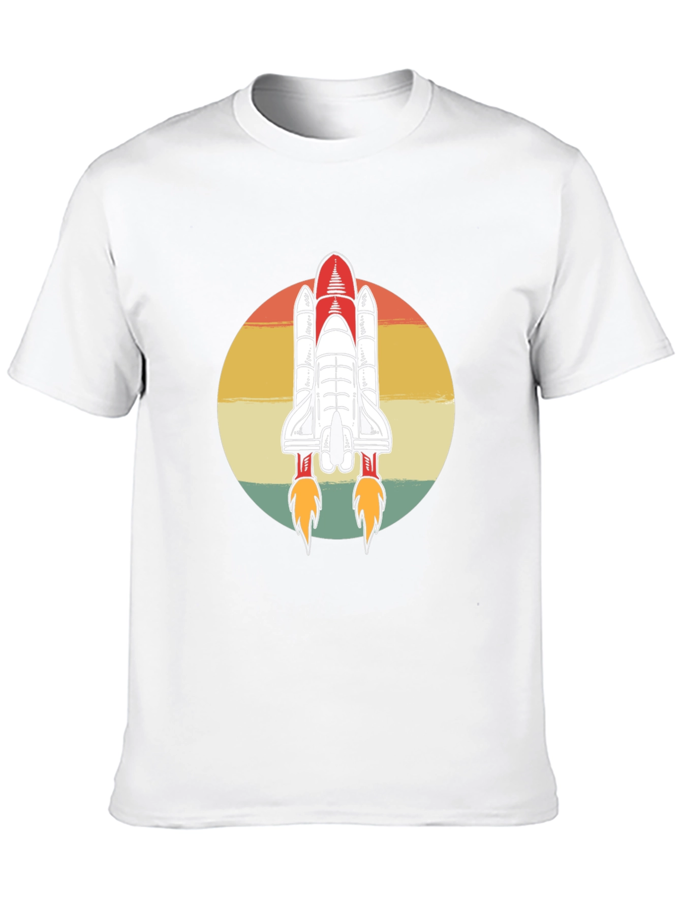 Camiseta Negra con Diseño Retro de Lanzadera Espacial