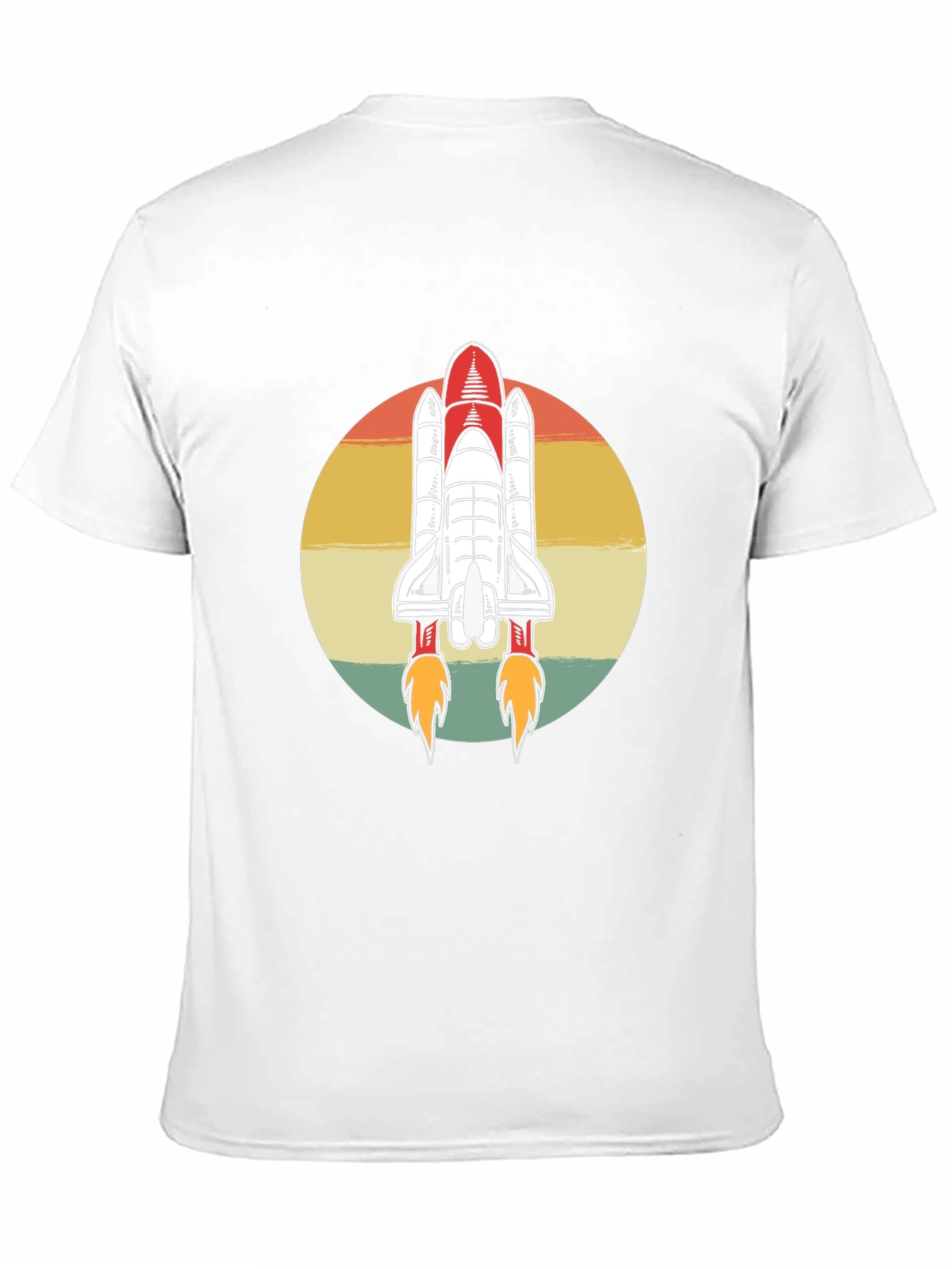 Camiseta Negra con Diseño Retro de Lanzadera Espacial