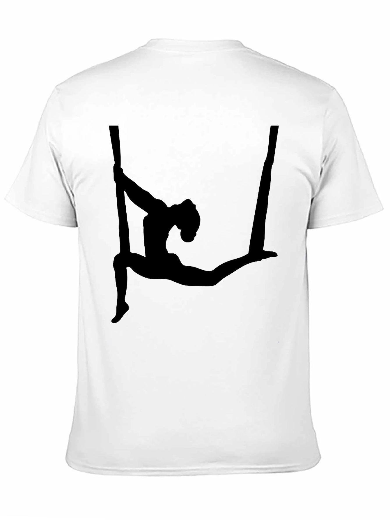 Camiseta Negra con Silueta de Acróbata Aérea