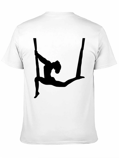 Camiseta Negra con Silueta de Acróbata Aérea