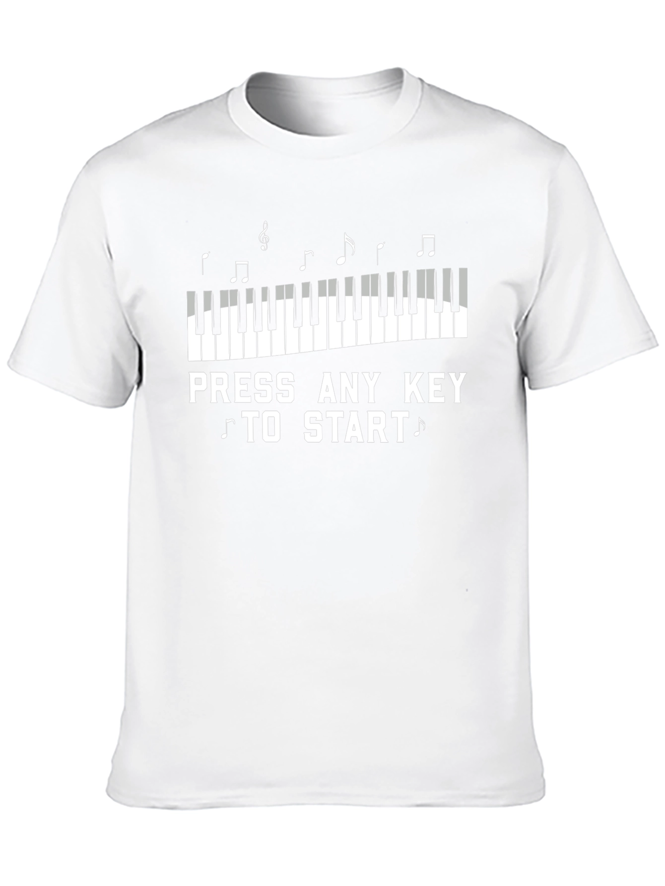 Camiseta Negra Piano Presiona Cualquier Tecla