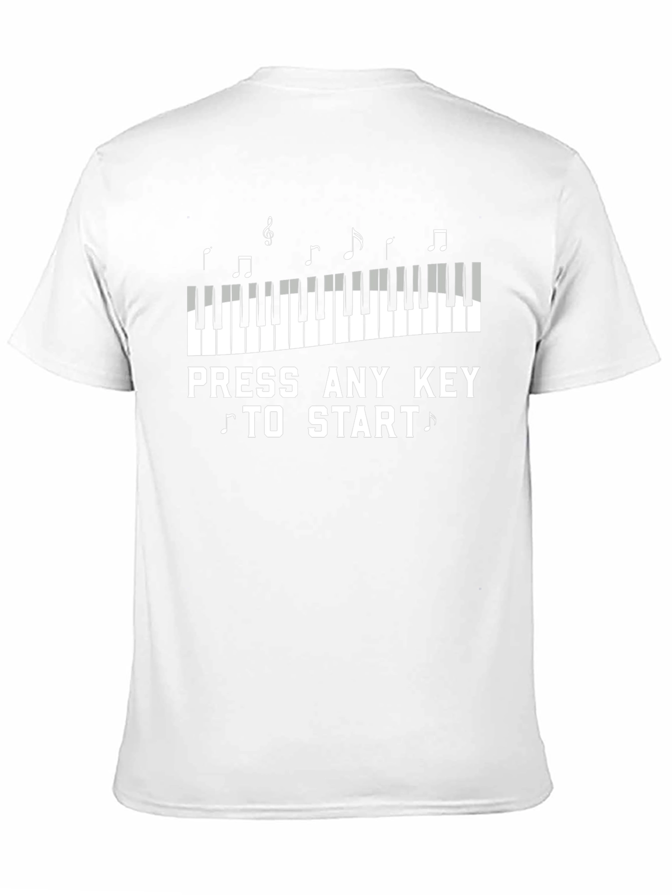 Camiseta Negra Piano Presiona Cualquier Tecla
