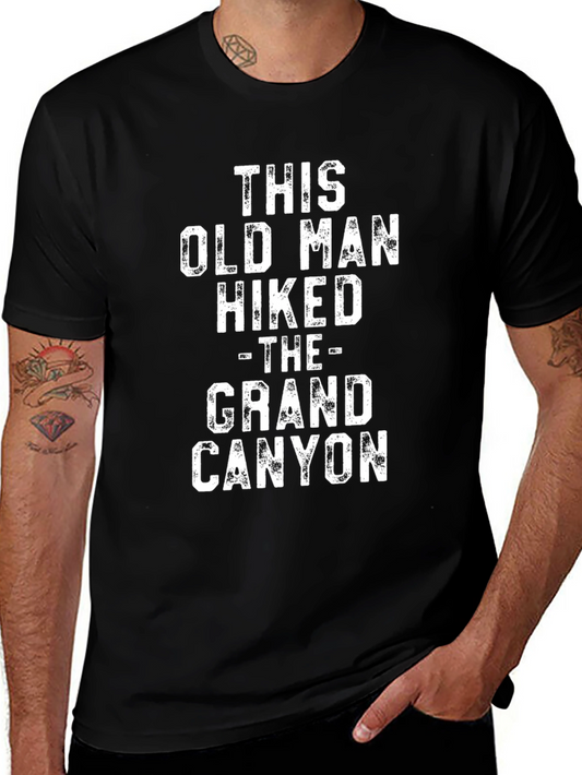 Camiseta Negra con Diseño This Old Man Hiked The Grand Canyon