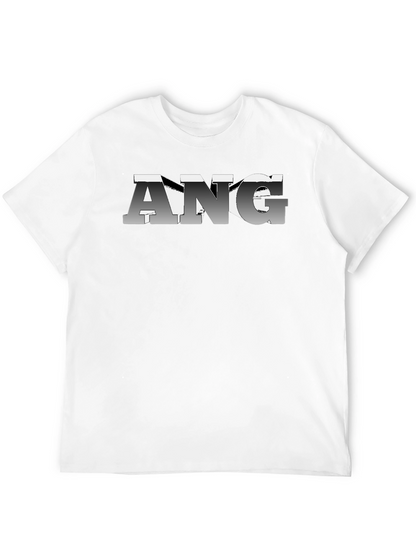 Camiseta Negra con Diseño ANG Degradado