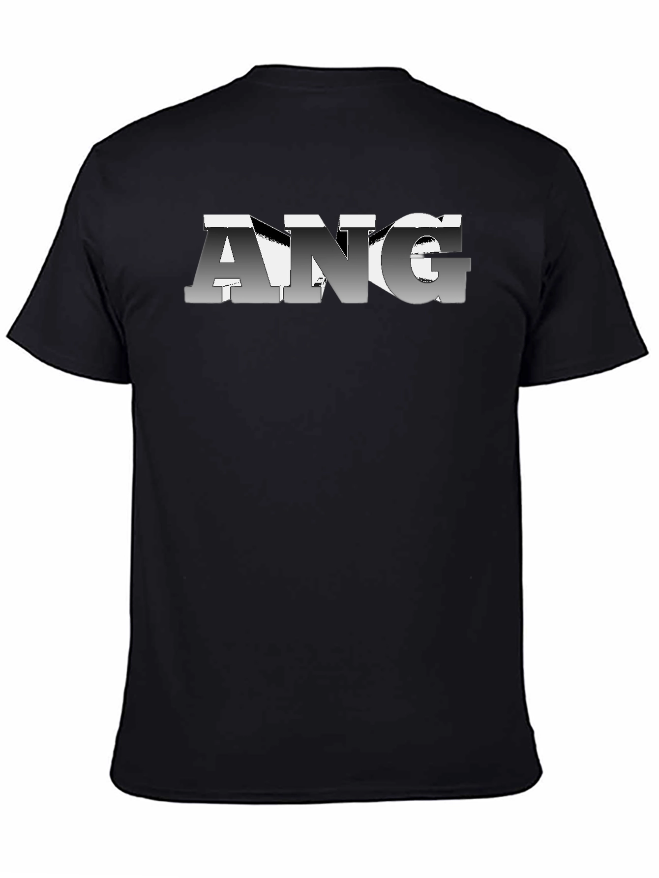 Camiseta Negra con Diseño ANG Degradado