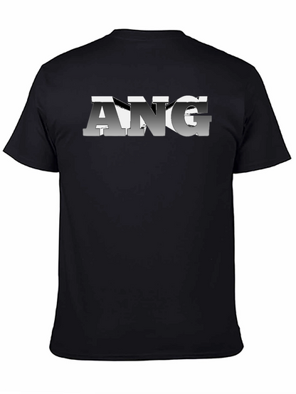 Camiseta Negra con Diseño ANG Degradado