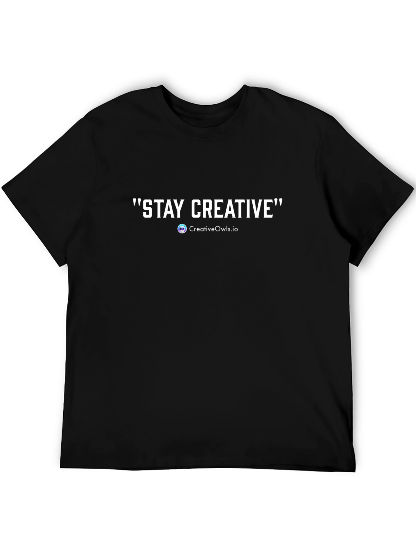 Camiseta Negra Stay Creative Diseño Único
