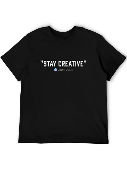 Camiseta Negra Stay Creative Diseño Único