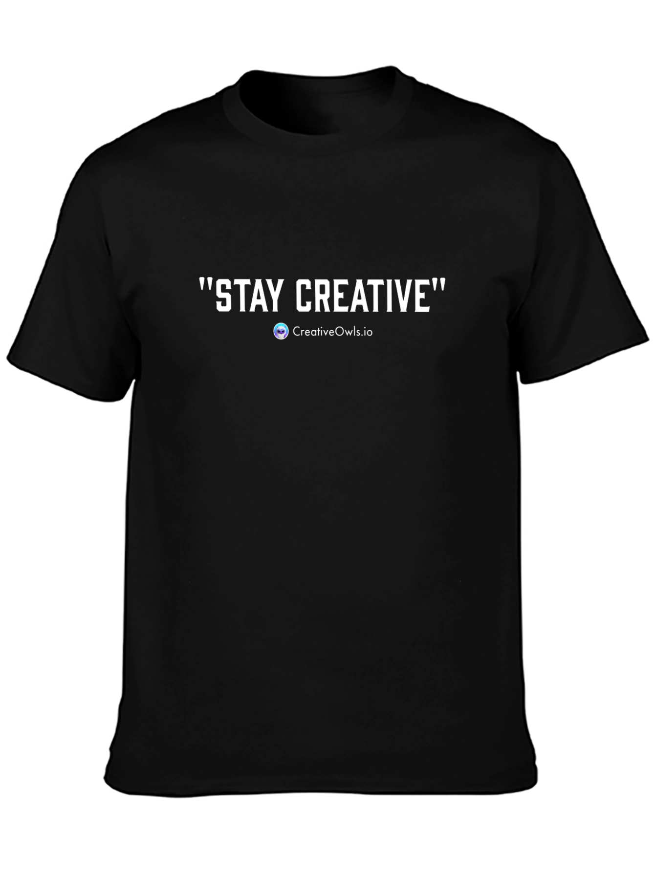 Camiseta Negra Stay Creative Diseño Único
