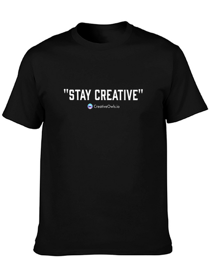 Camiseta Negra Stay Creative Diseño Único