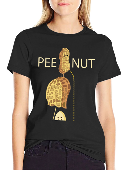Camiseta Negra con Diseño Humorístico de Cacahuete