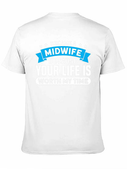 Camiseta Negra: Midwife - Tu Vida Vale Mi Tiempo