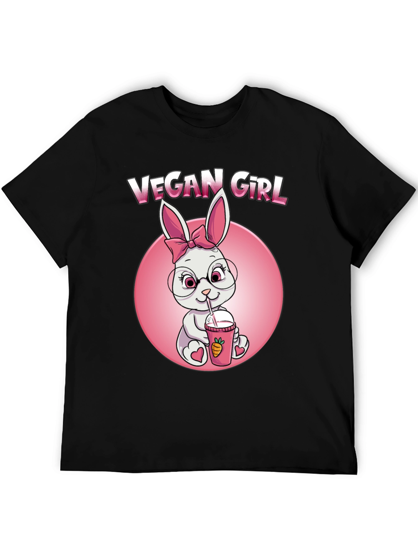 Camiseta Negra Chica Vegana Conejita