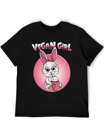 Camiseta Negra Chica Vegana Conejita