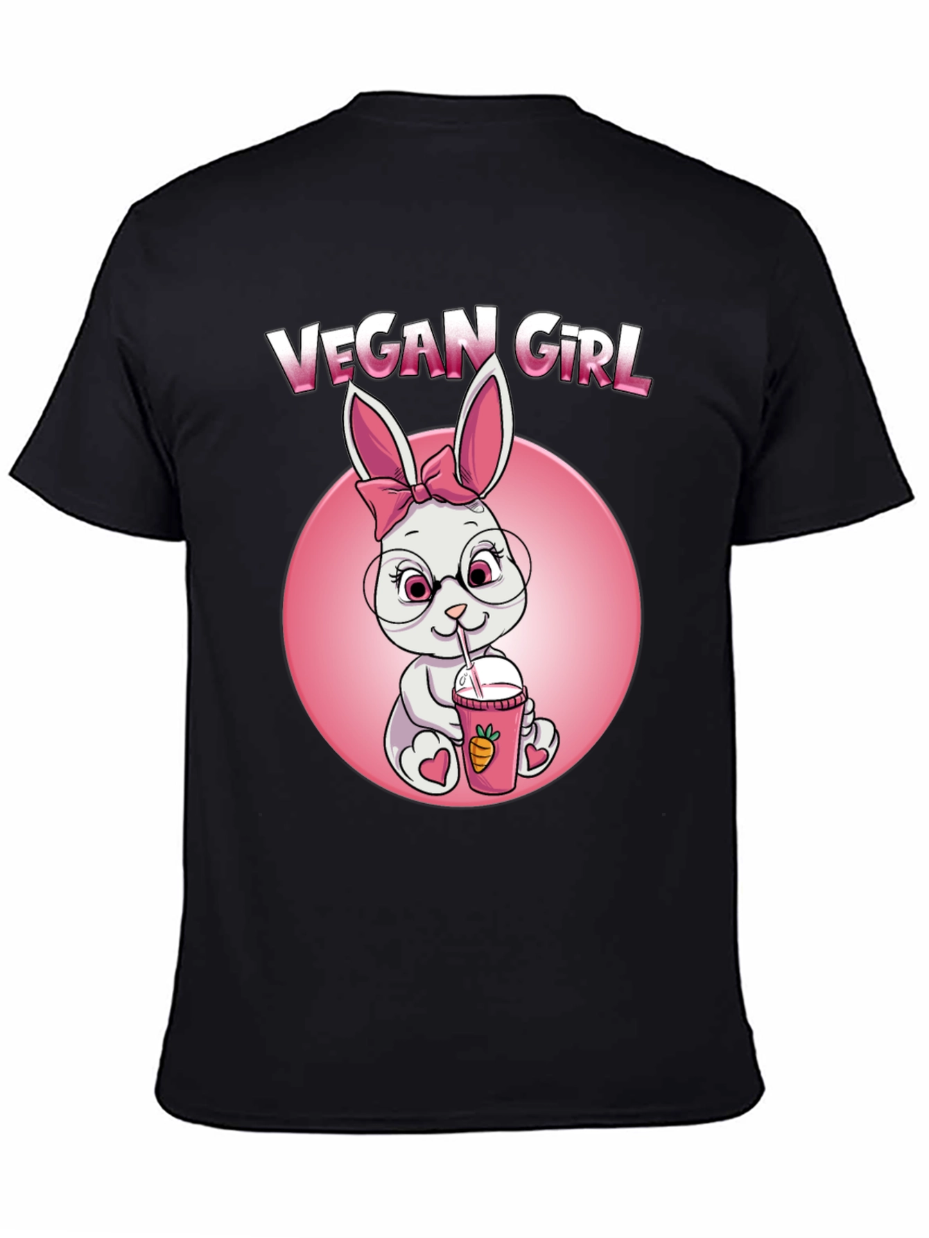 Camiseta Negra Chica Vegana Conejita