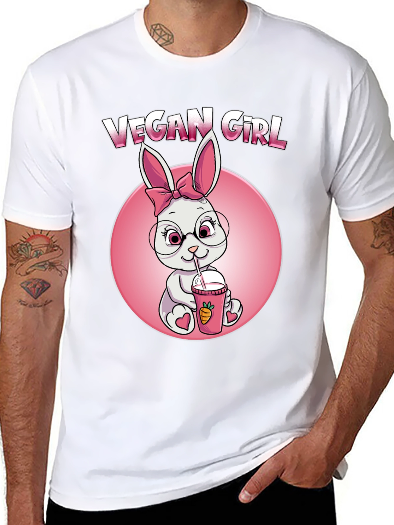 Camiseta Negra Chica Vegana Conejita