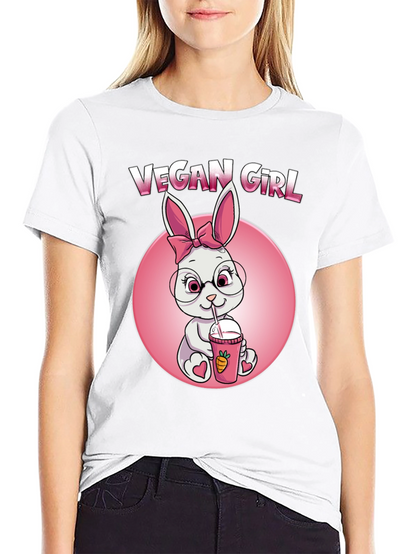 Camiseta Negra Chica Vegana Conejita
