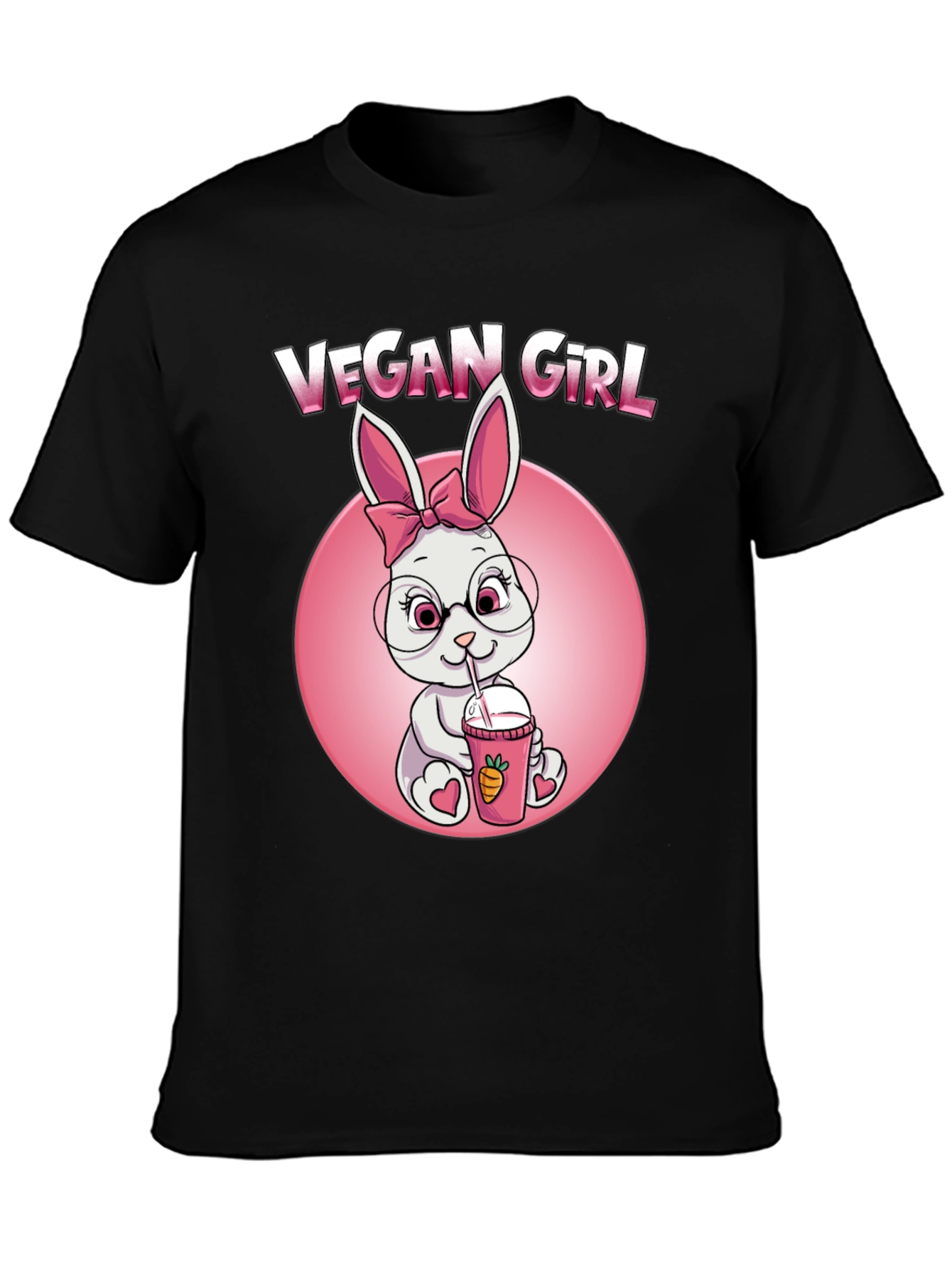 Camiseta Negra Chica Vegana Conejita