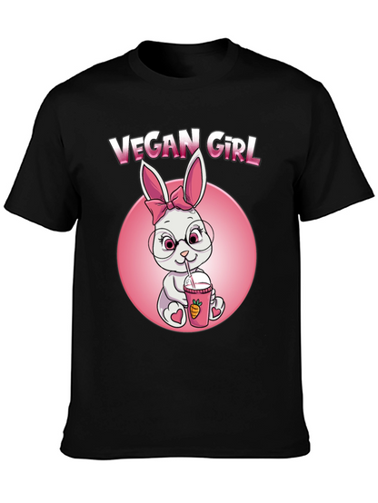 Camiseta Negra Chica Vegana Conejita