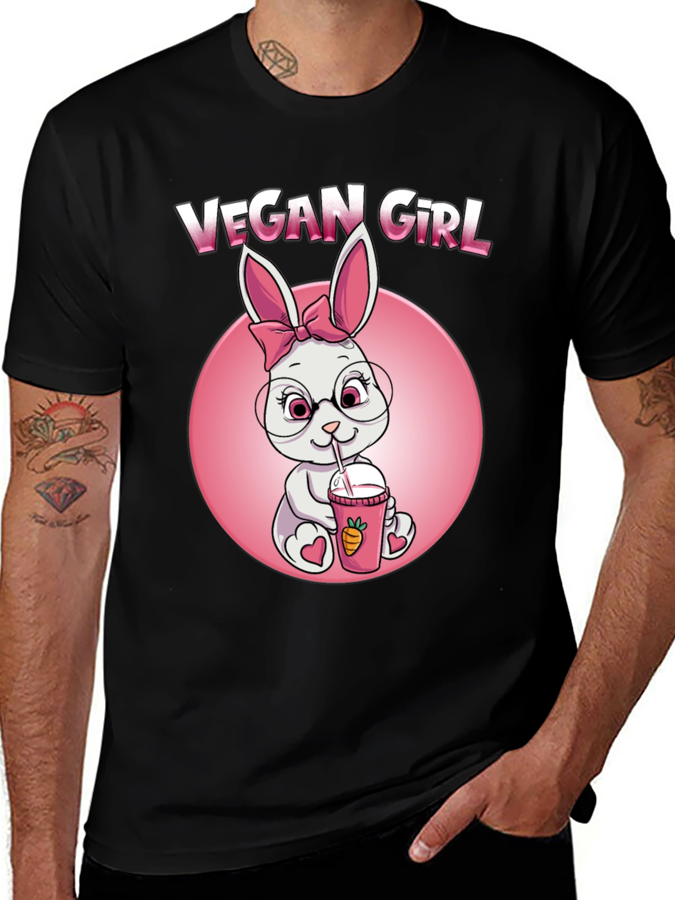 Camiseta Negra Chica Vegana Conejita