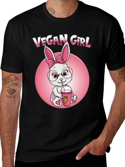 Camiseta Negra Chica Vegana Conejita
