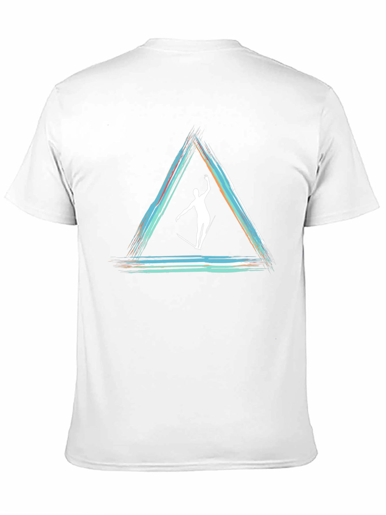 Camiseta Negra con Diseño de Equilibrio Artístico