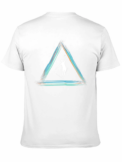 Camiseta Negra con Diseño de Equilibrio Artístico