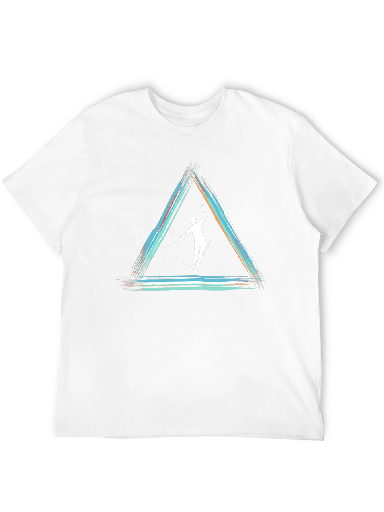 Camiseta Negra con Diseño de Equilibrio Artístico