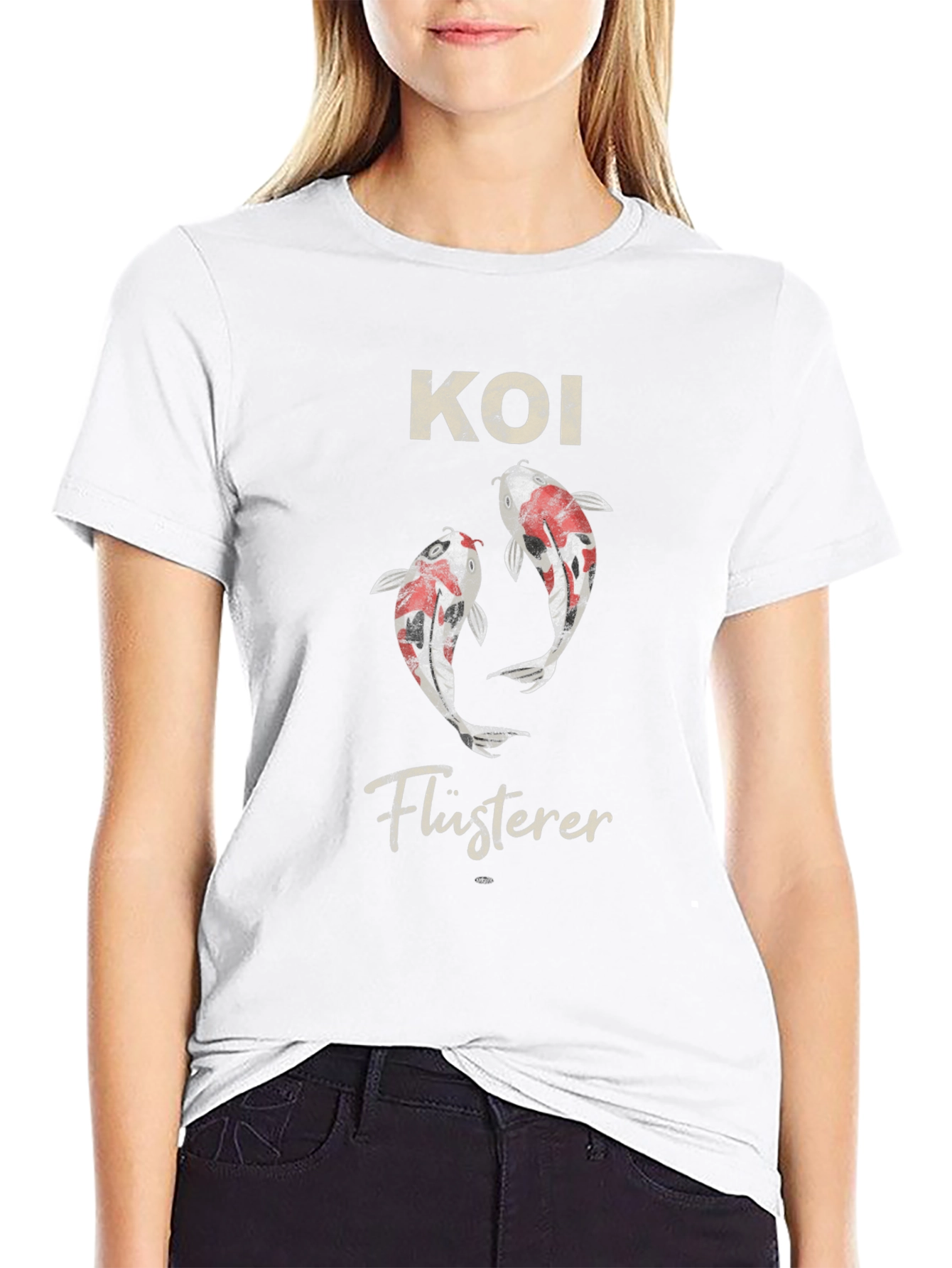 Camiseta Negra con Diseño de Koi