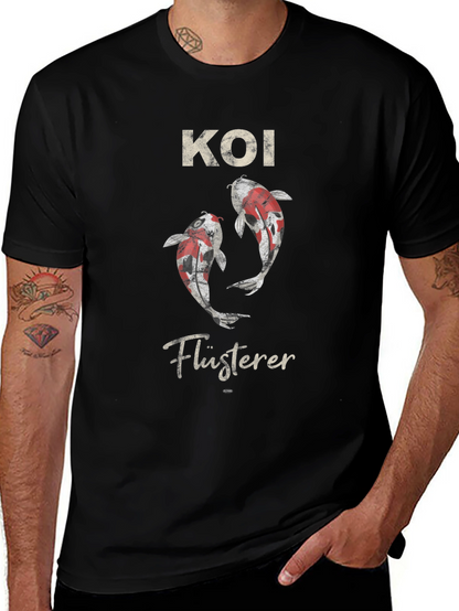 Camiseta Negra con Diseño de Koi