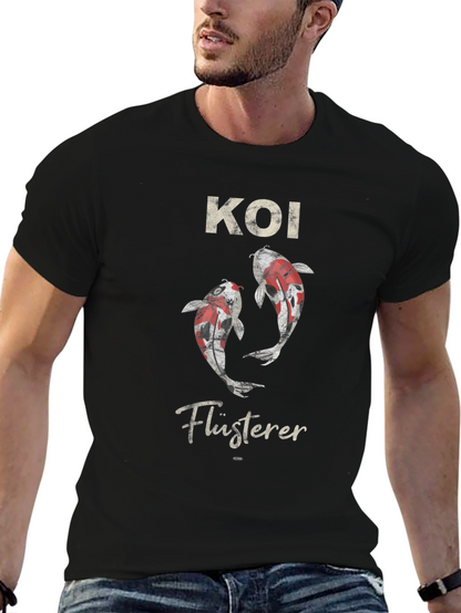 Camiseta Negra con Diseño de Koi