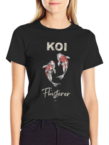 Camiseta Negra con Diseño de Koi