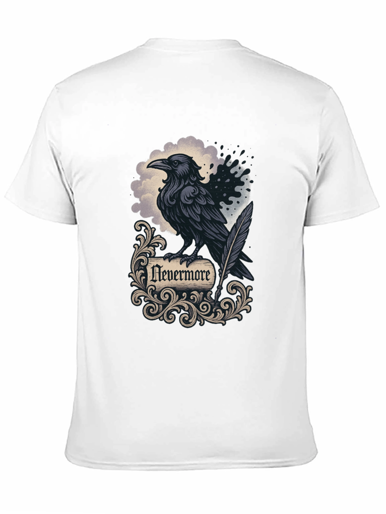 Camiseta Negra Cuervo Nevermore Gótica