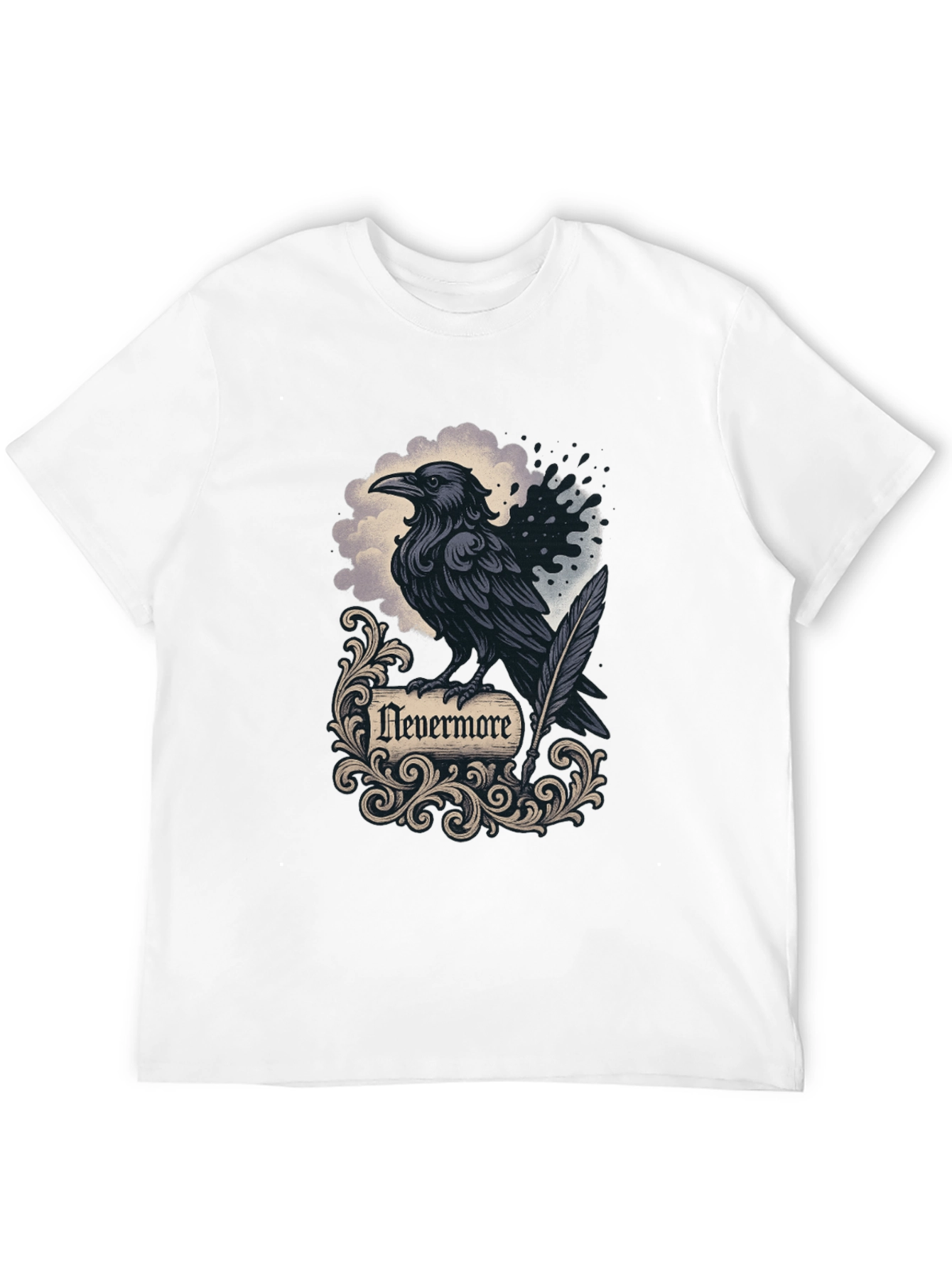 Camiseta Negra Cuervo Nevermore Gótica
