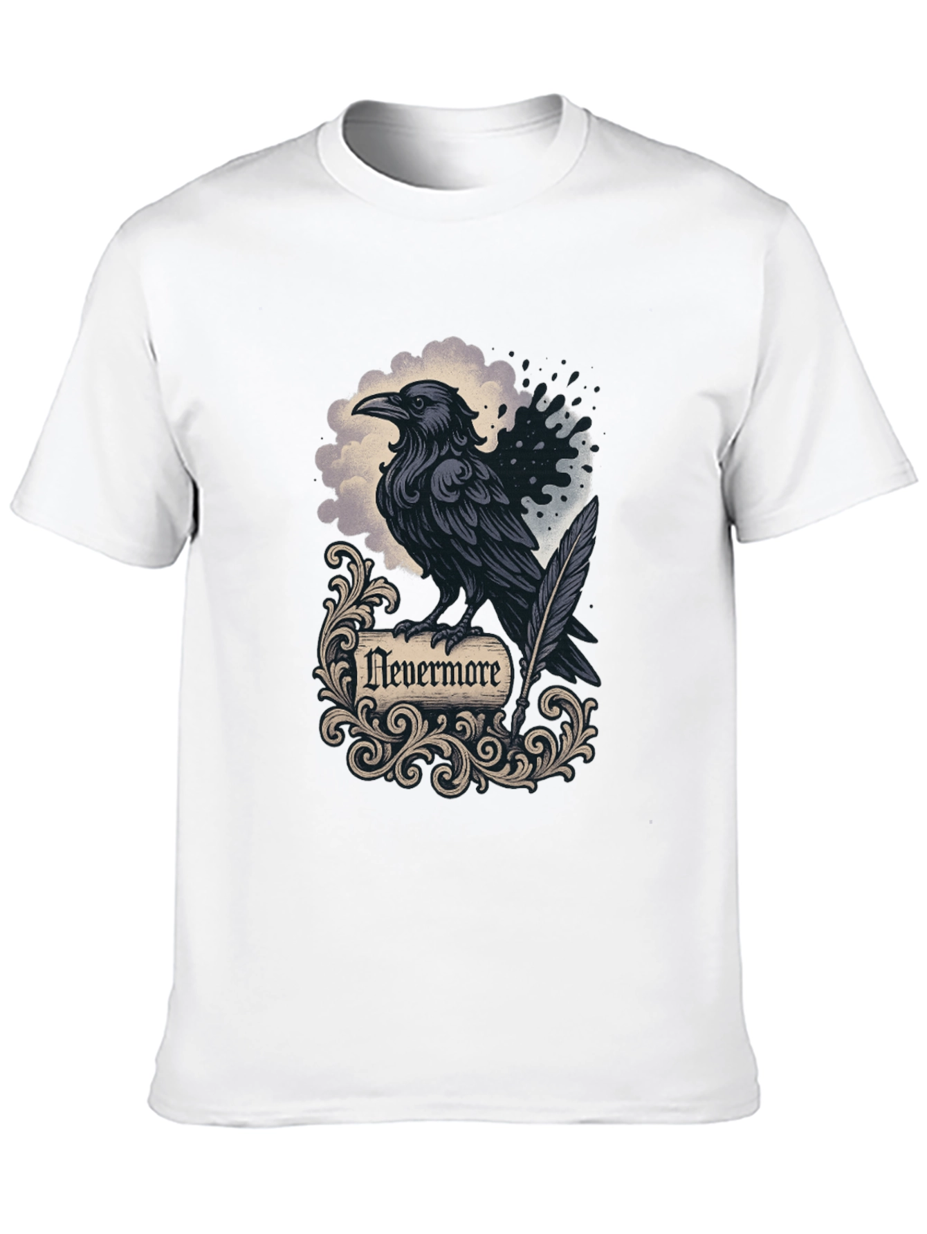 Camiseta Negra Cuervo Nevermore Gótica