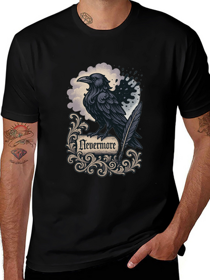 Camiseta Negra Cuervo Nevermore Gótica