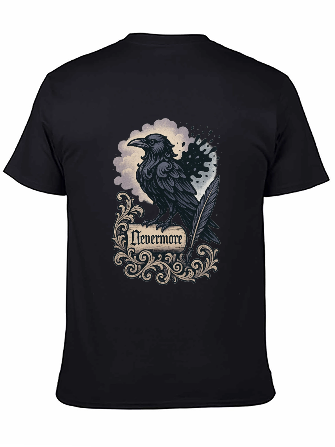 Camiseta Negra Cuervo Nevermore Gótica