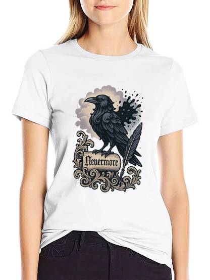 Camiseta Negra Cuervo Nevermore Gótica