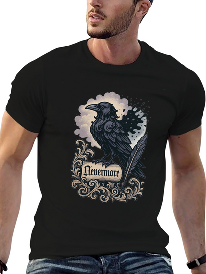 Camiseta Negra Cuervo Nevermore Gótica