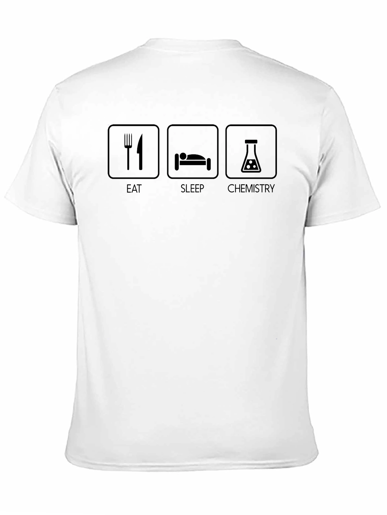 Camiseta Negra con Diseño de Química Comer Dormir