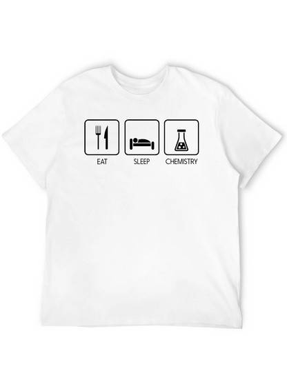 Camiseta Negra con Diseño de Química Comer Dormir