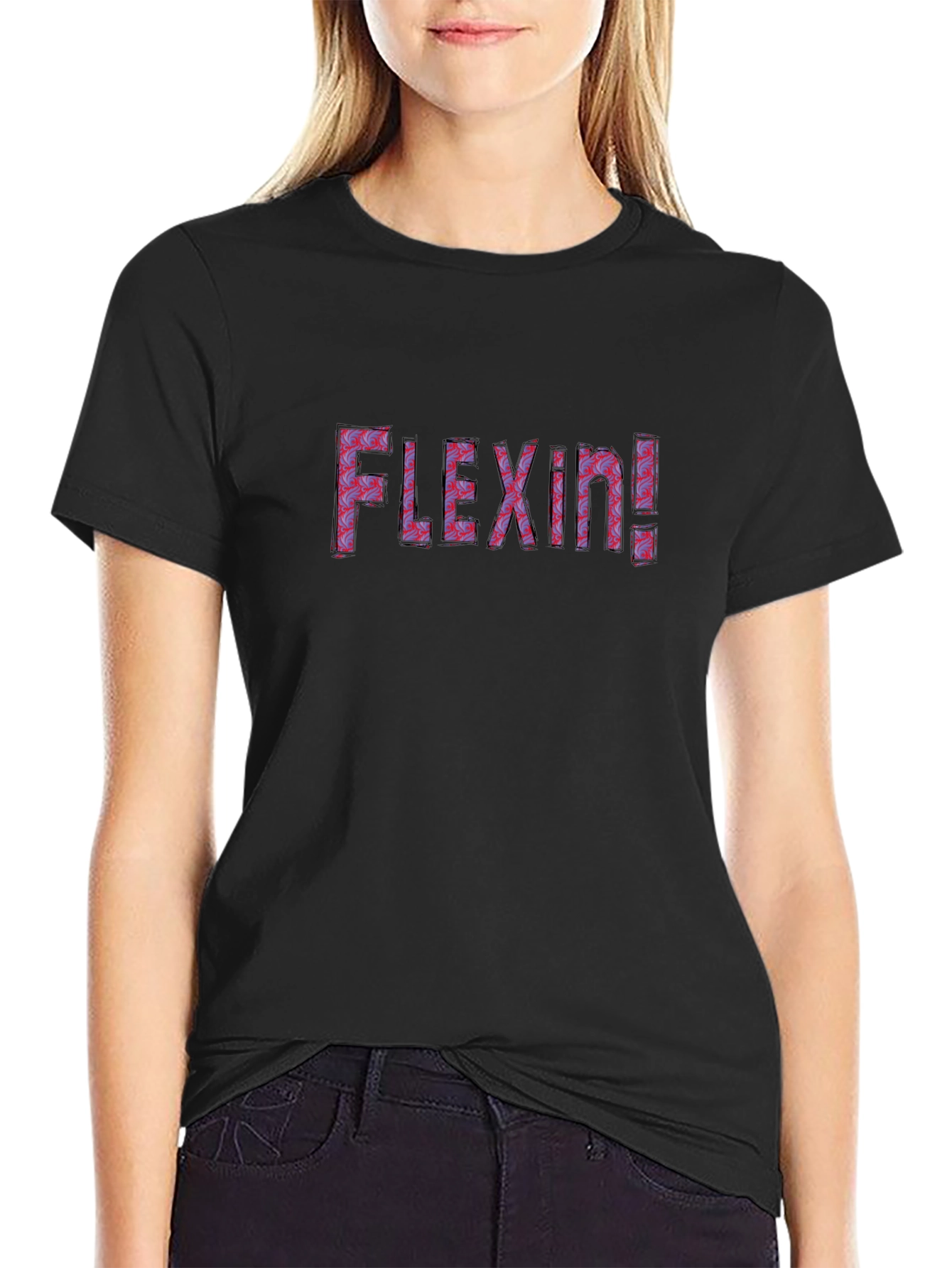 Camiseta Negra Flexin! Diseño Atrevido y Cómoda