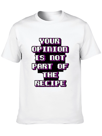 Camiseta Negra con Frase Graciosa Tu Opinión No