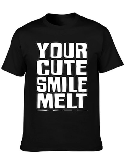 Camiseta Negra: Tu Sonrisa Cute Me Derrite